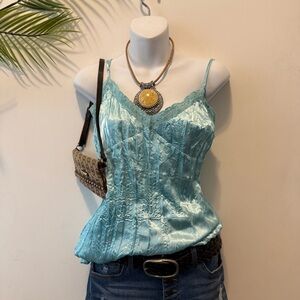 Daniel Laurent soft blue lingerie slip dress/ going out top🦋💙 NWT